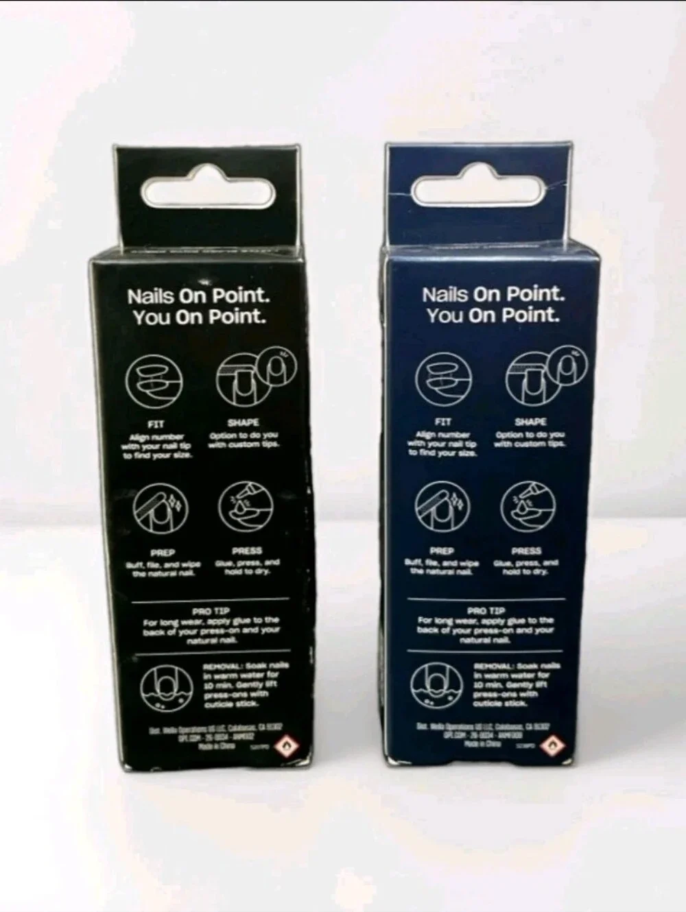 NIB OPI On Point Instant Press-On Nails Little Black Onyx Dress & Midnight